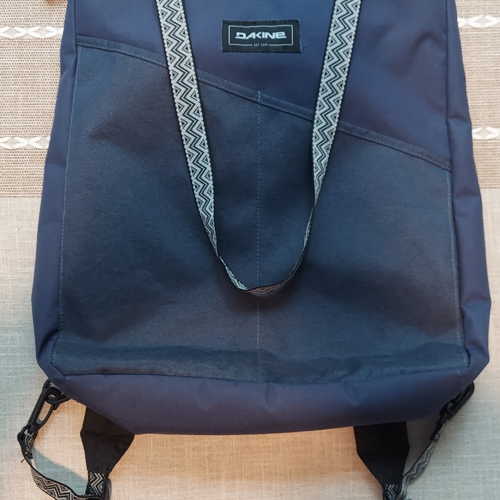 Dark Blue Backpack With Patterned Straps - image 7